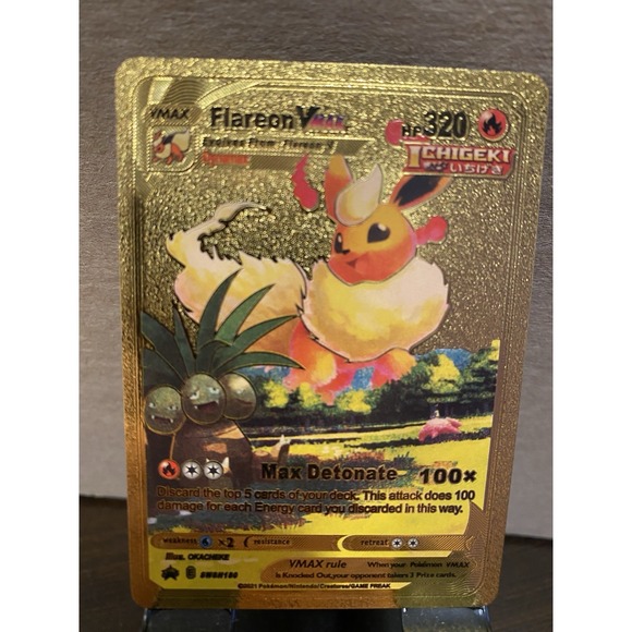 Flareon Foil Metal Pokémon Pokemon Fan‎ Art Collectible Card Trading - Picture 1 of 2